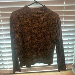 Jones New York Brown Paisley Top